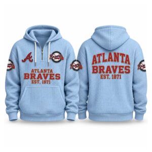 Braves EST 1871 Printed Quarter Zip Waffle Hoodie (1)