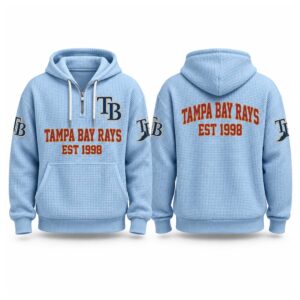 Rays EST 1998 Printed Quarter Zip Waffle Hoodie (5)