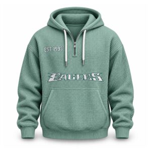 Eagles EST 1993 Printed Quarter Zip Waffle Hoodie (1)