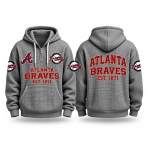 Braves EST 1871 Printed Quarter Zip Waffle Hoodie (5)