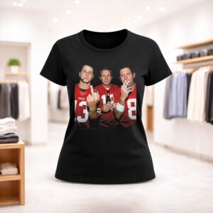 Brock Purdy Joe Montana And Steve Young Smoking Middle Finger And Beer Shirt (2)