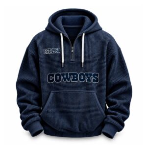 Cowboys EST 1960 Printed Quarter Zip Waffle Hoodie (5)