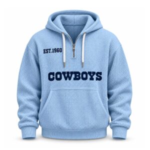 Cowboys EST 1960 Printed Quarter Zip Waffle Hoodie (1)