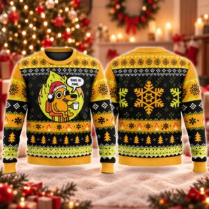 2026 Christmas Burning This Is Fine Meme Ugly Sweater 2