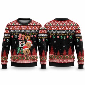 2026 Christmas Dog Lover Golden Retriever Ho Ho Ho Ugly Sweater