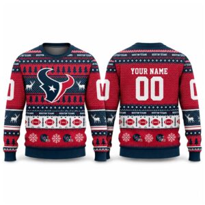 2026 Christmas Texans Custom Ugly Sweater