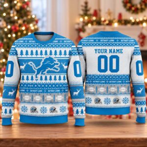 2026 Christmas Lions Custom Ugly Sweater 2