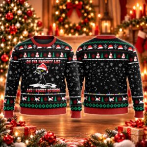 2026 Christmas The Cat On The Naughty List And Regret Nothing Ugly Sweater 2
