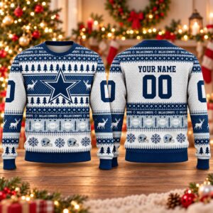 2026 Christmas Cowboys Custom Ugly Sweater 2