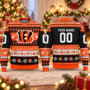 2026 Christmas Bengals Custom Ugly Sweater 2
