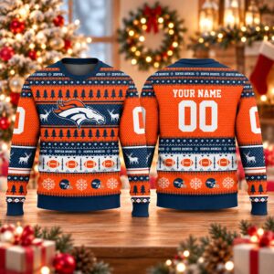 2026 Christmas Broncos Custom Ugly Sweater 2
