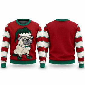 2026 Christmas Pug Elf Ugly Sweater