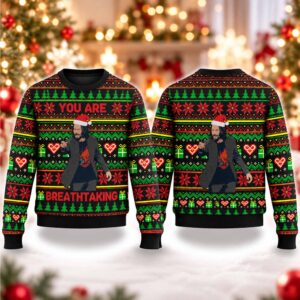 2026 Christmas You Are Breathtaking Keanu Ugly Sweater 2