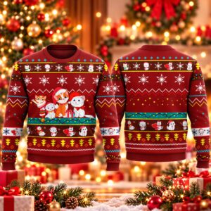 2026 Christmas Xmas Cute Cat Ugly Sweater 2