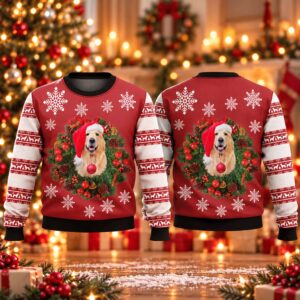2026 Christmas 3d Golden Retriever Dog Ugly Sweater 2