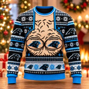Panthers Hairy Chest Custom Christmas Ugly Sweater 2