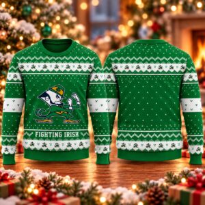 2026 Christmas Fighting Irish Custom Ugly Sweater 2