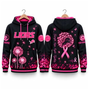 Lions Breast Cancer Awareness Custom Hoodie 2
