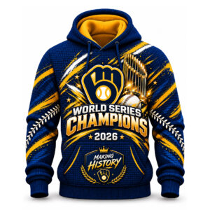 Brewers Making History World Series Champions 2026 Waffle Hoodie