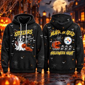 Steelers Black And Gold Halloween Night Hoodie 2