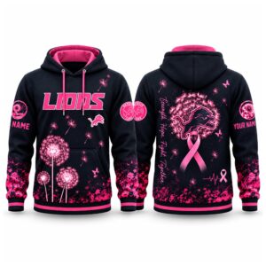 Lions Breast Cancer Awareness Custom Hoodie
