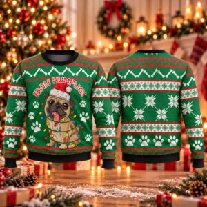 2026 Christmas Bah Humpug Cute Pug Ugly Sweater 2