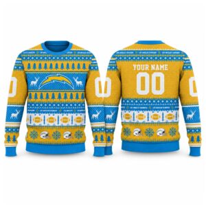 2026 Christmas Chargers Custom Ugly Sweater