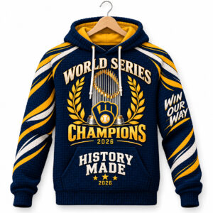 Brewers History Made World Series Champions 2026 Waffle Hoodie 1