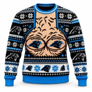 Panthers Hairy Chest Custom Christmas Ugly Sweater