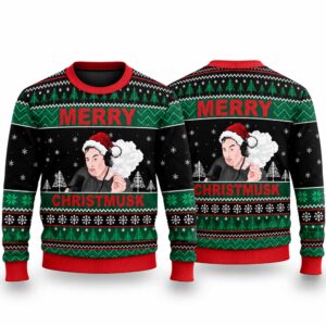 2026 Christmas Merry Christmusk Elon Musk Ugly Sweater