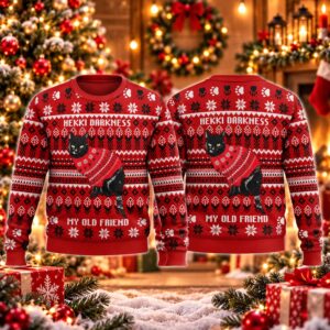 2026 Christmas Black Cat Hekki Darkness My Old Friend Ugly Sweater 2