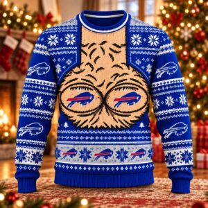 Bills Hairy Chest Custom Christmas Ugly Sweater 2