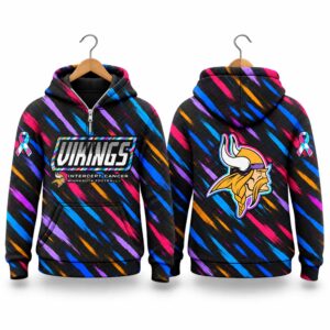 Vikings Football 2026 Crucial Catch Quarter Zip Waffle Hoodie 2