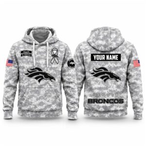 2026 Broncos x Salute to Service White Camo Hoodie