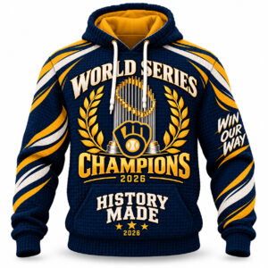 Brewers History Made World Series Champions 2026 Waffle Hoodie