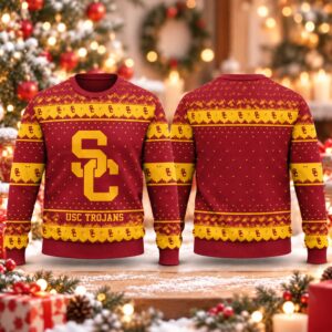 2026 Christmas USC Trojans Custom Ugly Sweater 2