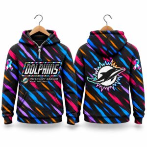Dolphins Football 2026 Crucial Catch Quarter Zip Waffle Hoodie 2