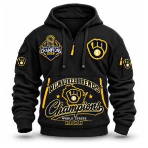 Brewers Wisconsin Trophy World Series Champions 2026 Quater Zip Hoodie (2)