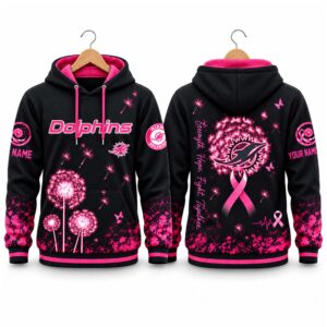 Dolphins Breast Cancer Awareness Custom Hoodie 2