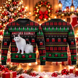 2026 Christmas Another Eggnog Huh Cat Ugly Sweater 2