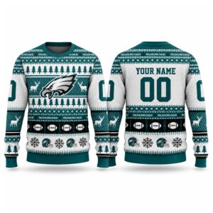 2026 Christmas Eagles Custom Ugly Sweater