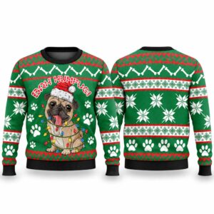 2026 Christmas Bah Humpug Cute Pug Ugly Sweater
