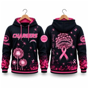 Chargers Breast Cancer Awareness Custom Hoodie 2