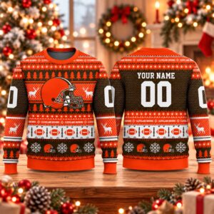 2026 Christmas Browns Custom Ugly Sweater 2