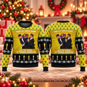 2026 Christmas Will Smith Slaps Chris Rock Keep My Wife’s Name Out Of Your Fucking Mouth Ugly Sweater 2