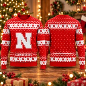 2026 Christmas Cornhuskers Custom Ugly Sweater 2