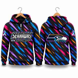Seahawks Football 2026 Crucial Catch Quarter Zip Waffle Hoodie 2