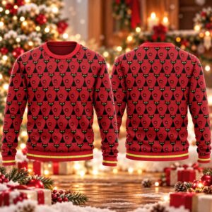 2026 Christmas Black Cat Pattern Ugly Sweater 2