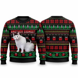 2026 Christmas Another Eggnog Huh Cat Ugly Sweater