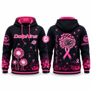 Dolphins Breast Cancer Awareness Custom Hoodie 1
